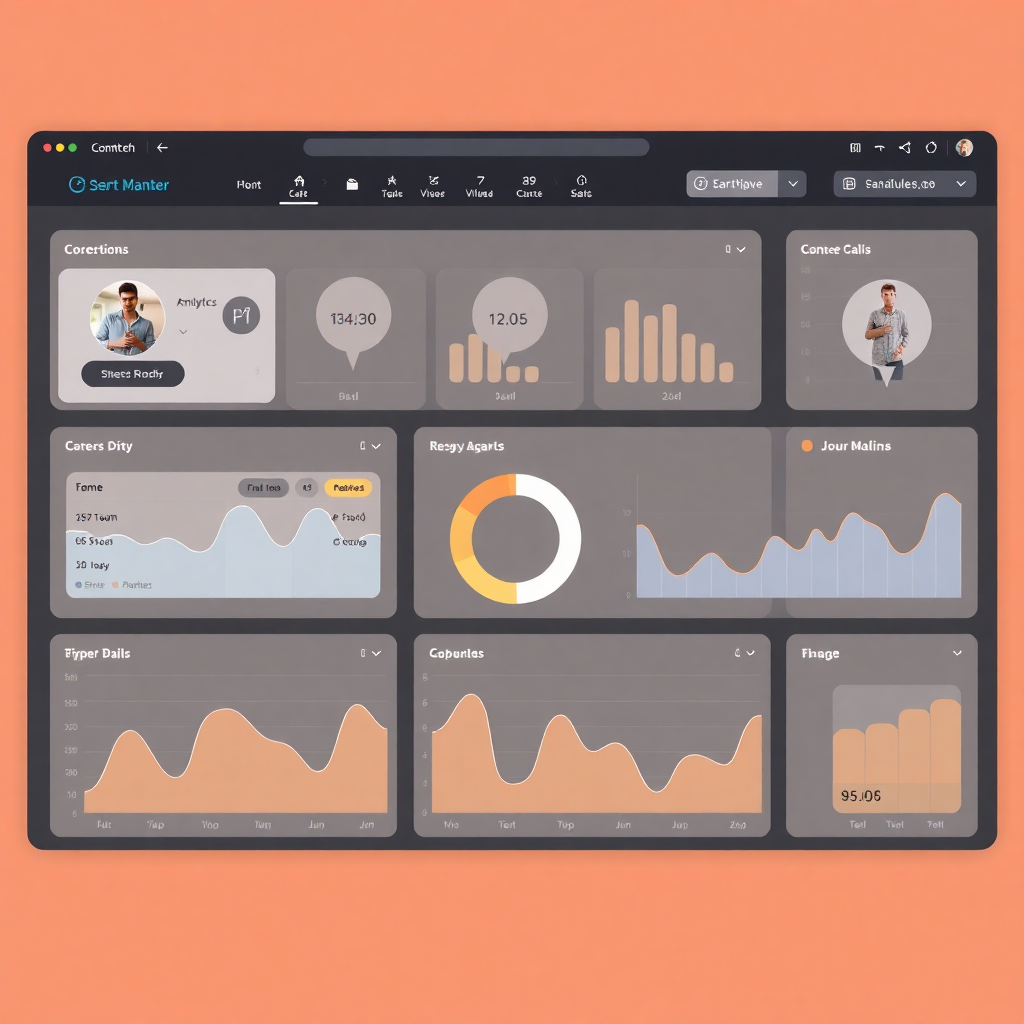 e-commerce product launch scheduler dashboard with analytics graphs, modern interface