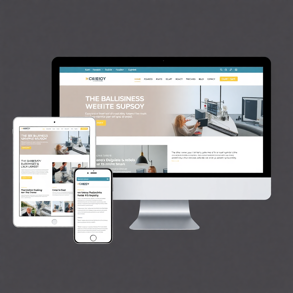 responsive website design on multiple devices, modern web interface, clean professional business website