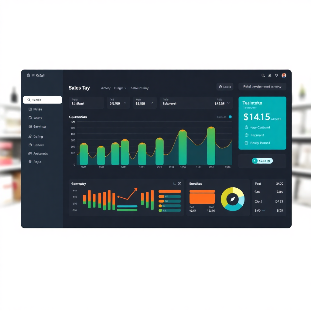 retail inventory management system with sales forecasting dashboard, clean modern UI